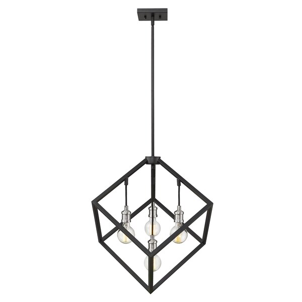 Vertical 4 Light Pendant, Matte Black